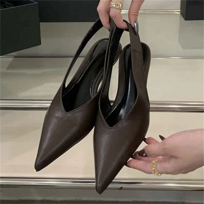LBSFY -Street Style Pumps Women Pointed Toe Wedges Heels Elegant Slingbacks Party Slingback Mules Shoes Zapatos De Mujer