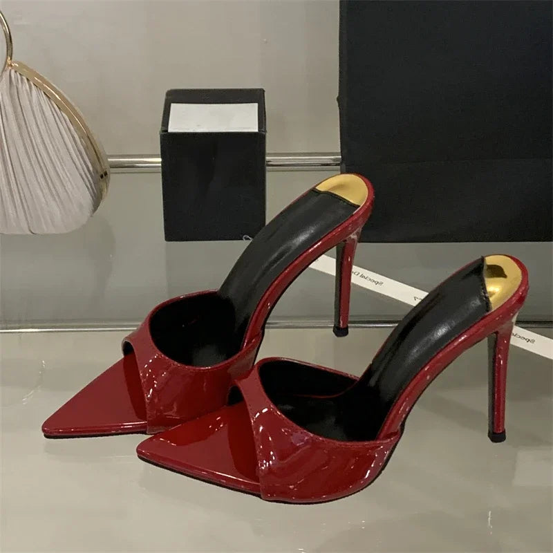 LBSFY -Summer Street Style Thin Heels Woman Slippers Sexy Pointed Toe Stripper Wedding Slides Ladies Shoes Zapatos De Mujer