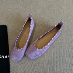 LBSFY -Low Shallow Increased Internal Slippers Soft Shoes Comfort Flat Summer PU Retro Rubber Floral Round Toe Shallow Increased Intern