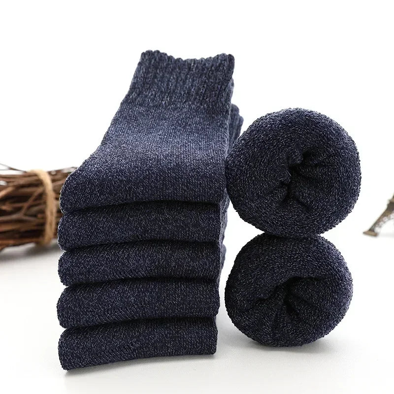 Lbsfy Winter Merino Wool Socks for Men Super Thick Warm High Quality Harajuku Retro Snow Casual Antifreeze Cashmere Socks Men 3 Pair