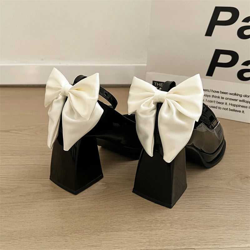 LBSFY -Designer Butterfly-knot Women Mary Jane Shoes Ladies Concise Outdoor Pumps Spring Autumn Women's Dress Leather Shoes