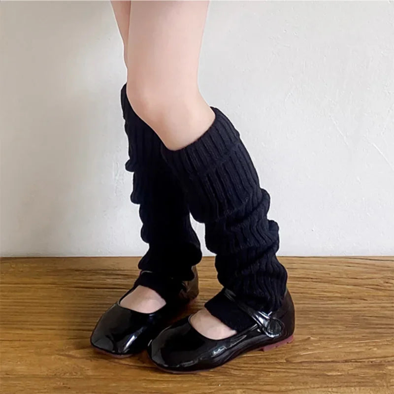 Lbsfy Children Sweet Japanese Lolita Leg Warmers Women Ankle Warmer for Girls Gothic Long Socks Y2K Knitted Cosplay Heap Heap Socks