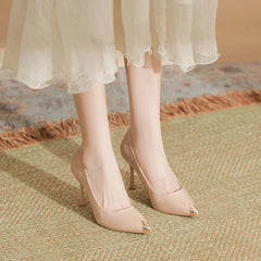 LBSFY  -  Size 30-44 Black High Heels Metallic Pointed Toe Stiletto Heel Party Dress Shoes Women Thin Heel Pumps