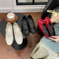 LBSFY -Autumn Women Flats Casual Ballet Shoes Fashion Round Toe Shallow Round Toe Mary Jane Soft Sole Ballerin Shoes