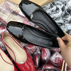 LBSFY -Plus Size 42 Candy Color Loafers Summer Ladies Flat Shoes Patent Leather Women Comfortable Slip On Shoes Zapatos Mujer