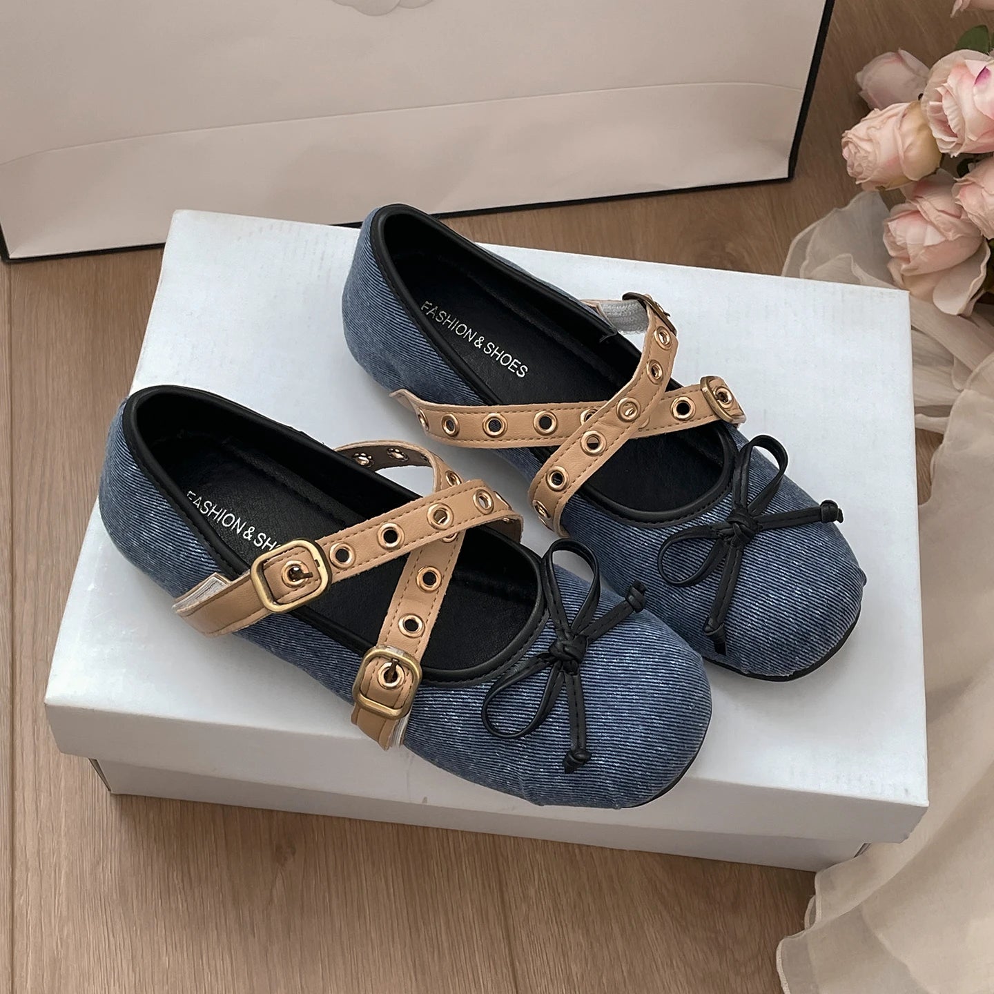 LBSFY -Autumn Design Butterfly-knot Women Ballet Style Flats Concise Shallow Shoes Ladies Outdoor Comfort Mary Jane Shoes
