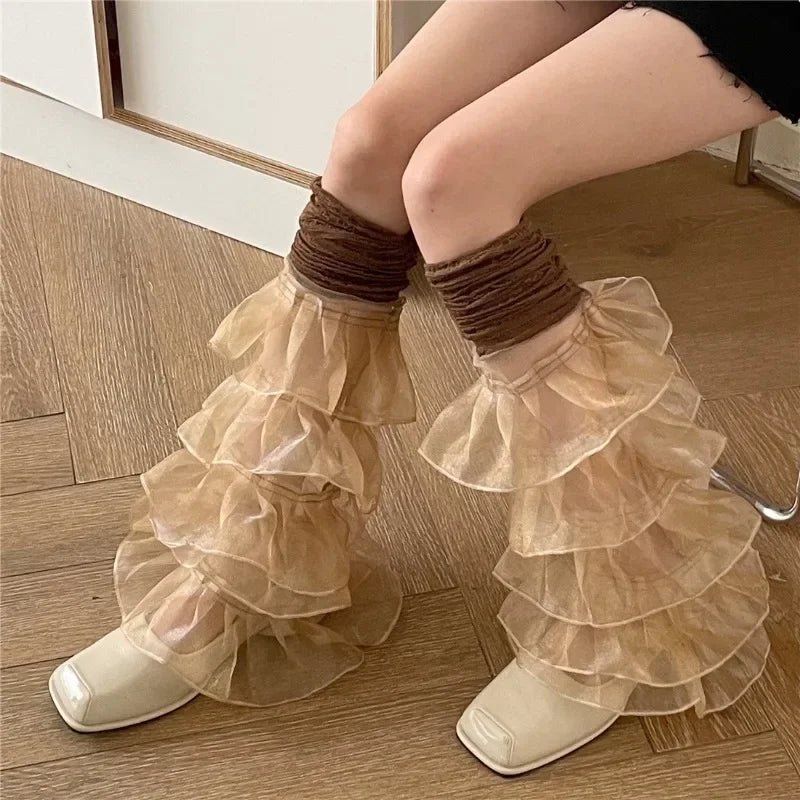 Lbsfy Women's Underwear Casual Tights Legging Lolita Woman Socks Sexy Knee-socks Pleated Ruffle Design Stockings Women's Lace Stocking