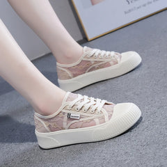 LBSFY  -  Sneakers for Women Lace Low Top Flat Shoes Summer 2024 Fashion Cute Casual Comfort Walking Tennis Ladies Floral Loafers