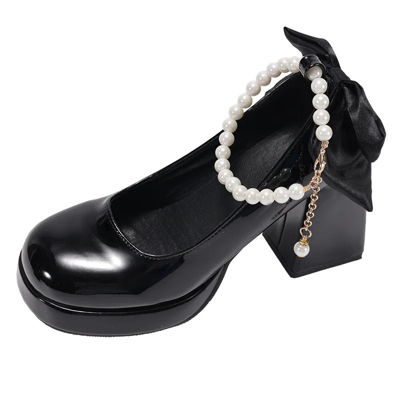 LBSFY -Designer Butterfly-knot Women Mary Jane Shoes Ladies Concise Outdoor Pumps Spring Autumn Women's Dress Leather Shoes