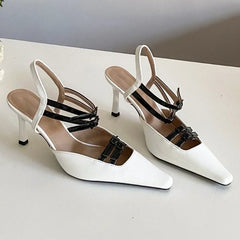 Lbsfy Belt Buckle High Heels Women 2025 New Pointed Toe Pumps Sandals Women Elegant Brand Dress Shoes Women Tacones De Mujer