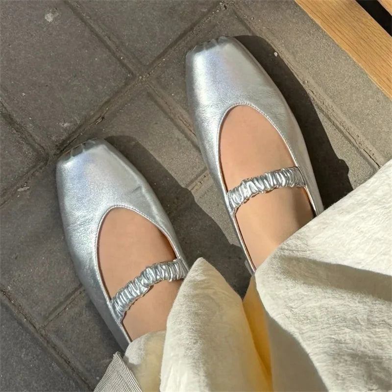 LBSFY -Spring Fashion Round Toe Mary Jane Women's Flat Shoes Concise Ladies Street Style Elegant Casual Mules Shoes
