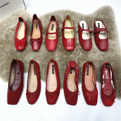 LBSFY -Women Flats New Slip On Flat Loafers Patchwork Square Toe Shallow Ballet Shoes knitting Casual Flat Shoes Ballerina