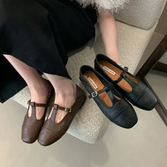 LBSFY - Brand New Women Flats Fashion Round Toe Shallow Mary Jane Shoes Soft Casual Ballet Shoes Slingback Shoes Size35-40 Muje