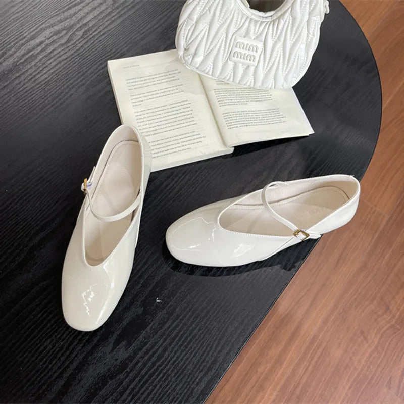 LBSFY -Autumn Women Flats Casual Ballet Shoes Fashion Round Toe Shallow Round Toe Mary Jane Soft Sole Ballerin Shoes