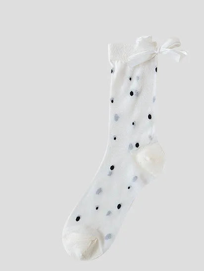 Lbsfy Women's Socks Spring Summer Thin Transparent Glass Wire Socks New Ballet-style Fashion Socks Long Tube Pile Socks Lace Wholesale