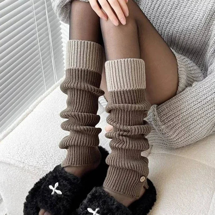 Lbsfy Y2K Women's Leg Warmers Japanese Lolita Long Socks Wool Knitted Foot Cover Arm Warmer Autumn Winter Crochet Heap Sock Boot Cuffs