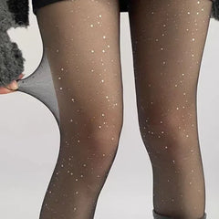 Lbsfy Y2K Shiny Sexy Stockings Tights Korean Rhinestone Mesh Fishnet Pantyhose Women Pantyhose Female Hosidery Diamond Nylon Lingerie