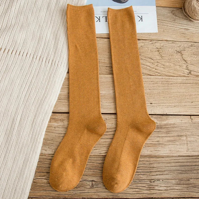 Lbsfy 10 Colors Autumn Women's Socks Cotton Winter Long Socks Harajuku Female Trick Warm Solid Color Sock Casual Ladies Sox