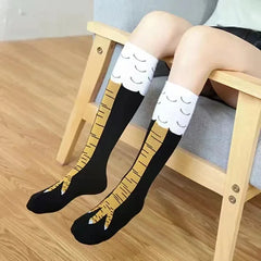 Lbsfy Funny Chicken Paw Stocking Over-knee Pressure Thin Leg Long Stockings Women Spring Autumn Winter Middle High School Girls Socks
