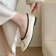 LBSFY  - New Brand Women Flat Shoes Fashion Round Toe Shallow Slip On Ballerinas Shoes Soft Flat Heel Dress Ballet Shoes