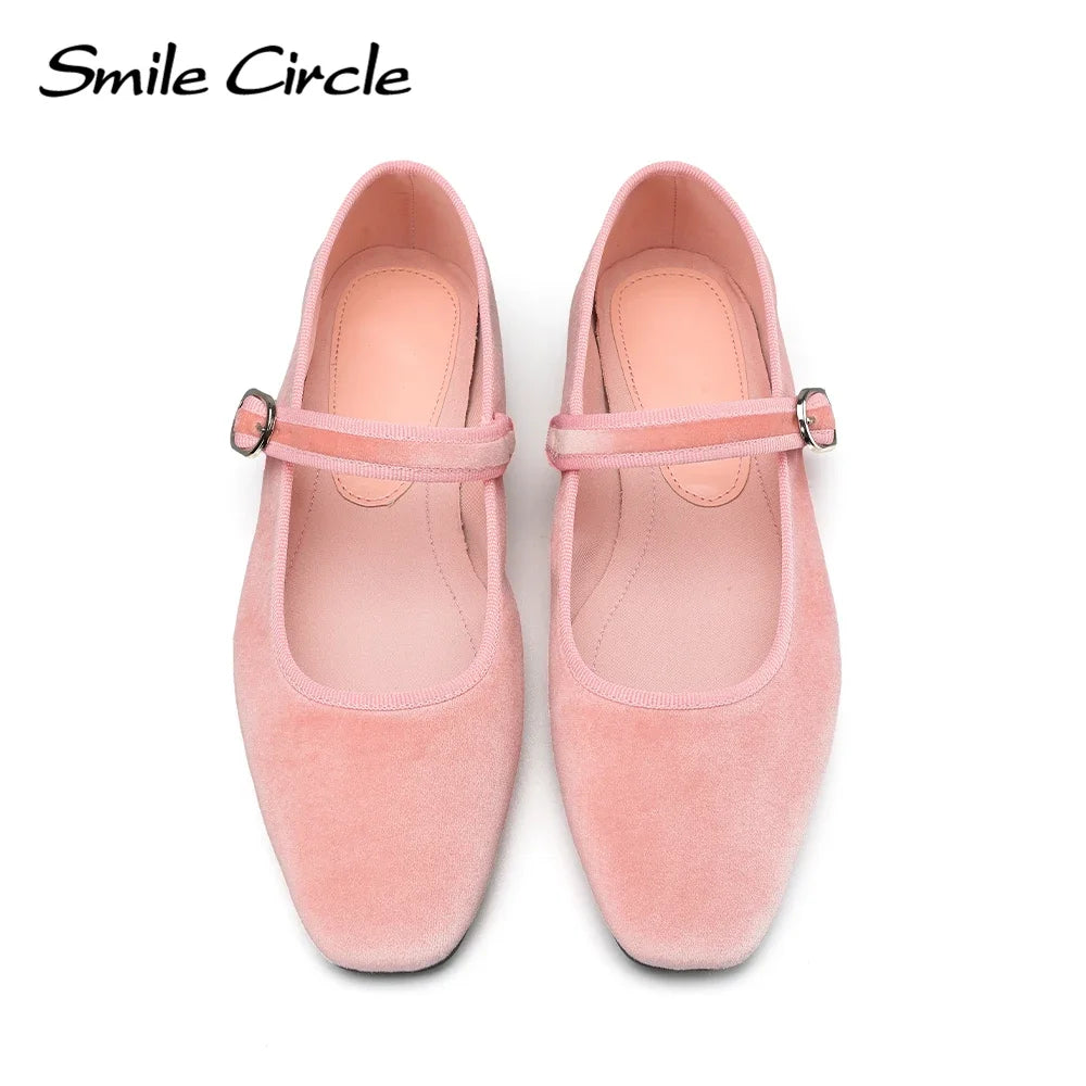 LBSFY  -   Velvet Mary Jane Ballet Flats Women Shoes Leopard Print Comfortable Soft Round Toe Flat Shoes for Women