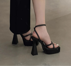 LBSFY  Narrow Band Platform Women Sandals Shoes Fashion Open Toe Summer High Heel Party Dress Ladies Sandalias Shoes
