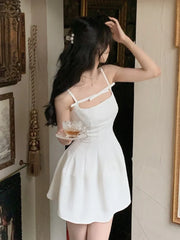 LBSFY -Summer Y2K Spaghetti Strap Evening Party Dresses Solid Elegant Sleeveless Sexy A-line Short Dress One Piece Vestido Mujer