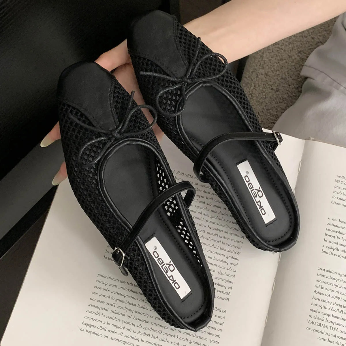 LBSFY -Summer Fashion Concise Round Head  Women Slippers Low Heels Bow Casual Hollowed Out Pumps Party Slide Mules shoes