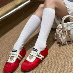 LBSFY -Silver Ballet Flats Women's Soft Leather Sport Mary Jane Ribbon Embellished Adult 1 Slip-on Casual Shoes