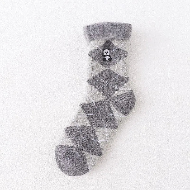 Lbsfy Thicken Warm Wool Classic Solid Colors Rib Socks Women High Quality Loose Crew Fashion Japanese Korea Sock Winter