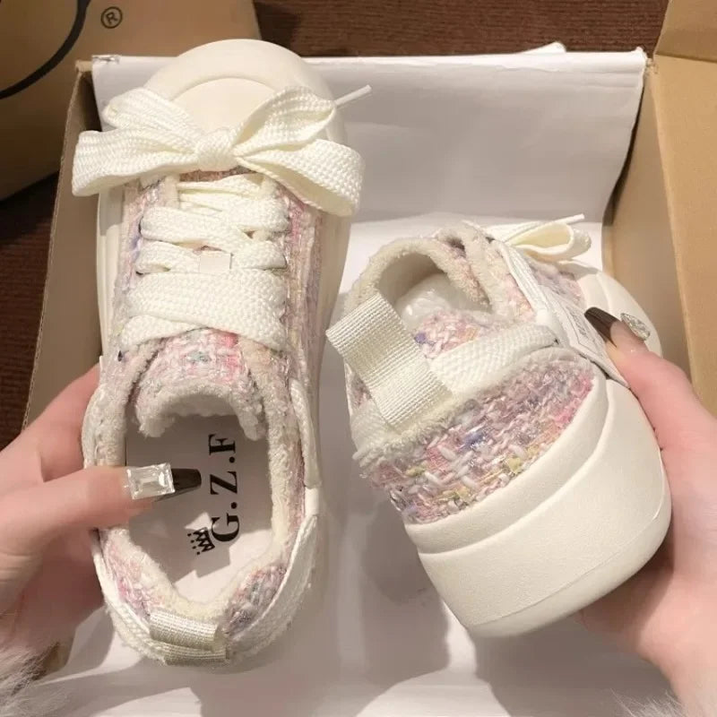 LBSFY  -  Design Platform Shoes for Women Fashion Pink Niche Low-top Skateboard Shoes Casual Versatile Korean Style Female Shoes