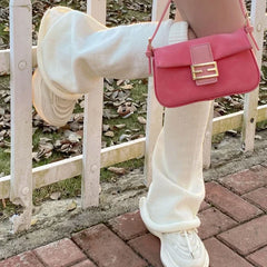 Lbsfy Flared Leg Warmers Women Kawaii White Winter Loose Boot Stocking Girl Uniform Knitted Cute Knee-High Leg Warmers Japanese Fluffy