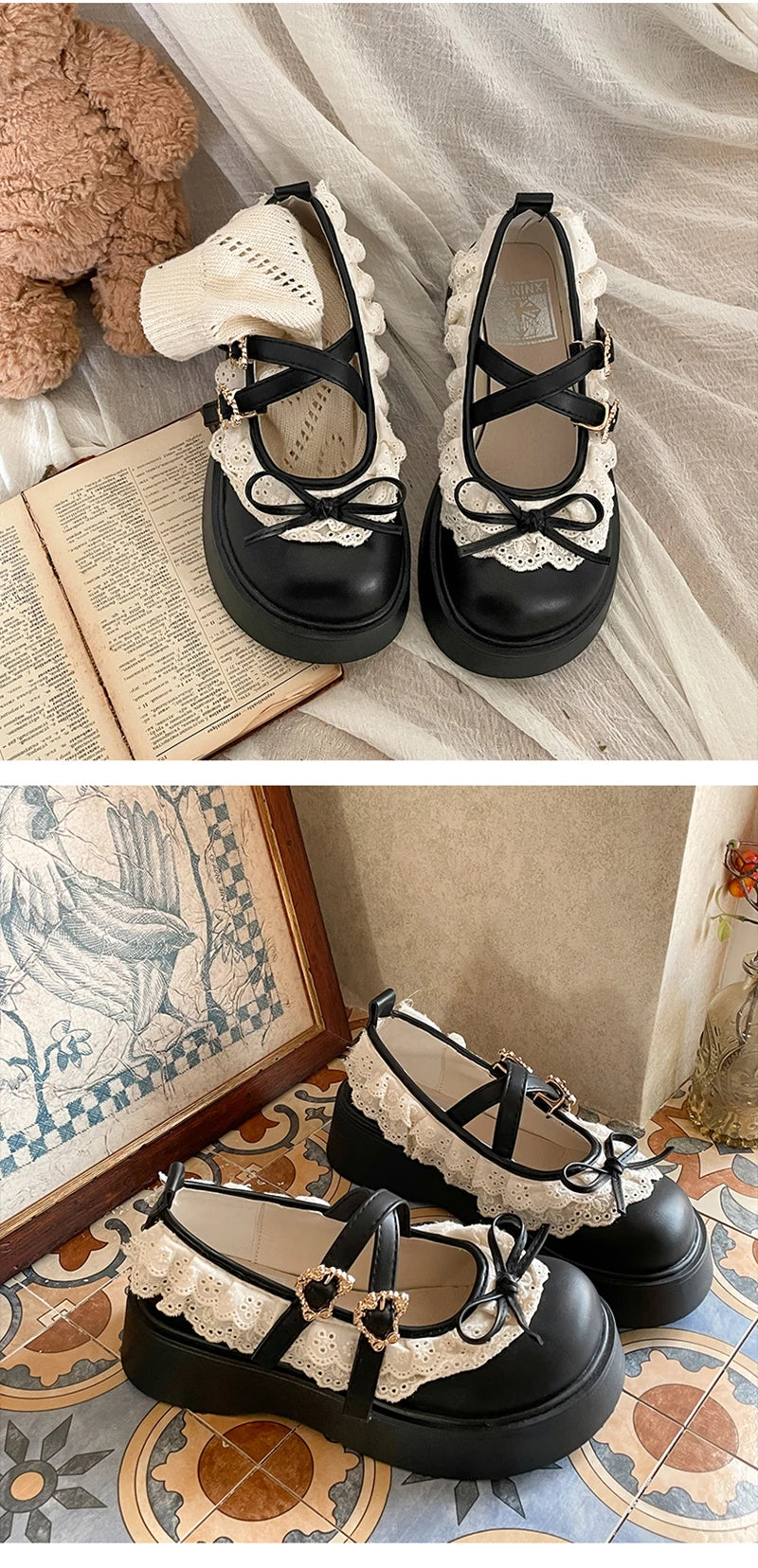 LBSFY -Designer Women's Mary Jane Shoes with Elegant Butterfly-Knot Thick Heel Fashionable Party Dress Footwear Platform Sandals