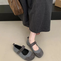 LBSFY -New Style Fashion Women's Winter Ballet Flats Slip On Shoes Soft Female Shallow Footwear Round Toe Ladies Mary Janes Flats Shoes