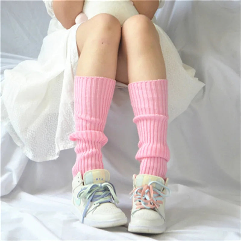 Lbsfy Candy Color Sweet Girl Leg Warmers NEW Korean Knitted Foot Cover Women Solid Color Autumn Winter Stylish Elastic Long Tube Sock