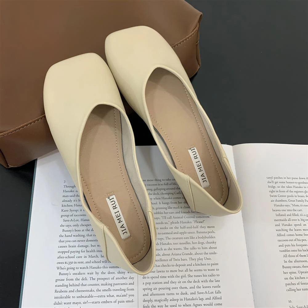 LBSFY -Women Cute Light Weight Spring Slip on Leather Flat Shoes Lady Casual Brown Office Casual Single Shoes Loafers Zapatos De Mujer