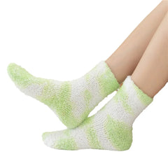 Lbsfy Socks Women Tie-dye Socks Ladies Warm Knee Winter Printing Thickened Coral Mink Fleece Girls Gift Hip Hop Floor Socks Stockings