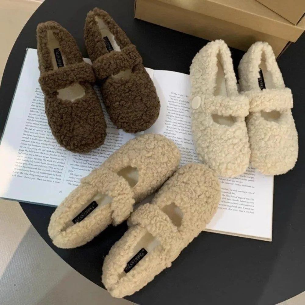 LBSFY -Winter Women Round Toe Slip-on Female Footwear Loafers Fur Casual Sneaker Autumn Modis Slip On Dress Moccasin New Fall