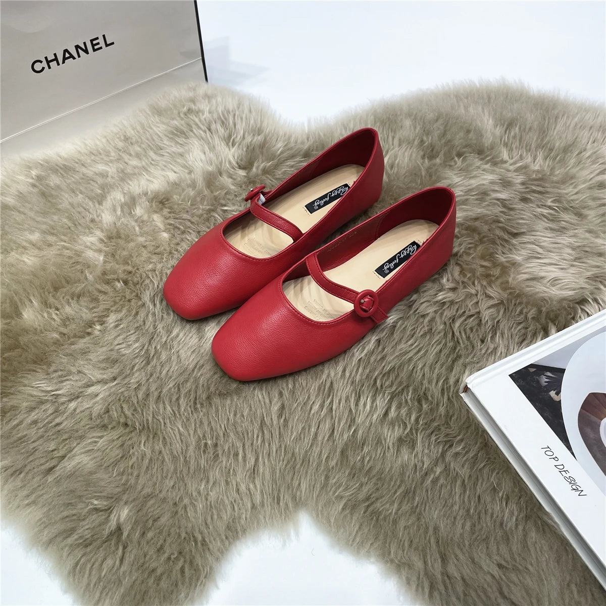 LBSFY -Women Flats New Slip On Flat Loafers Patchwork Square Toe Shallow Ballet Shoes knitting Casual Flat Shoes Ballerina
