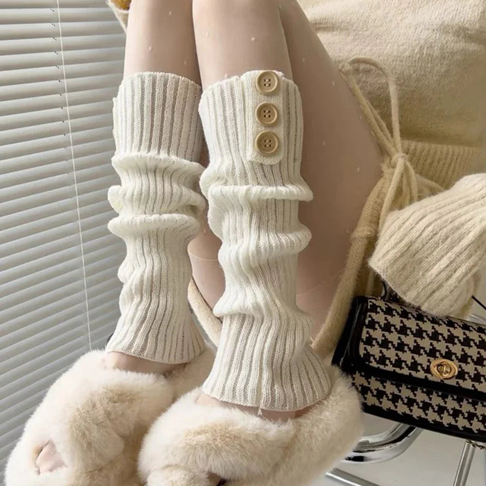 Lbsfy Y2K Women's Leg Warmers Japanese Lolita Long Socks Wool Knitted Foot Cover Arm Warmer Autumn Winter Crochet Heap Sock Boot Cuffs