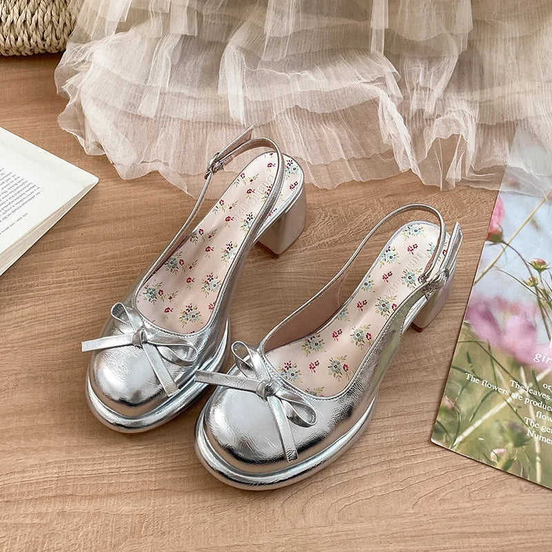 LBSFY -Women's High-heel Sandals Fashion Thick Heel Butterfly-knot Women Sandals 2025 Summer Ladies Outdoor Gladiator Sandalias