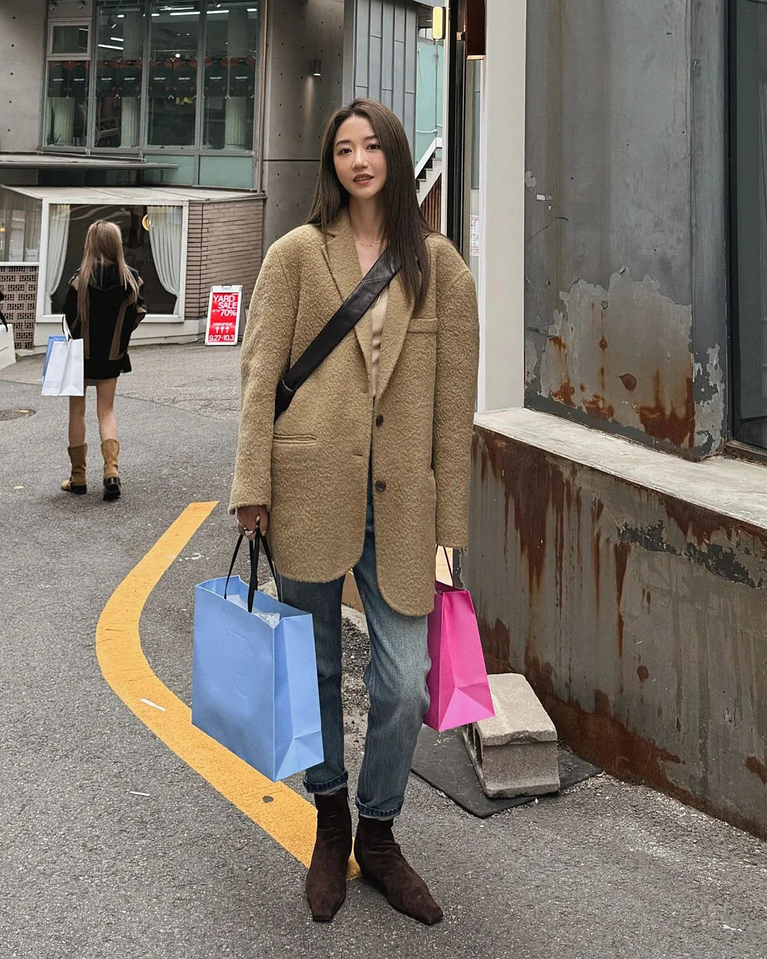 LBSFY  -  Embroidered Square Toe Cat Heel Western Cowboy Boots Woman Winter 2024 Slip-On Shaped Heel Slim Boots Fashion Shoes for Women
