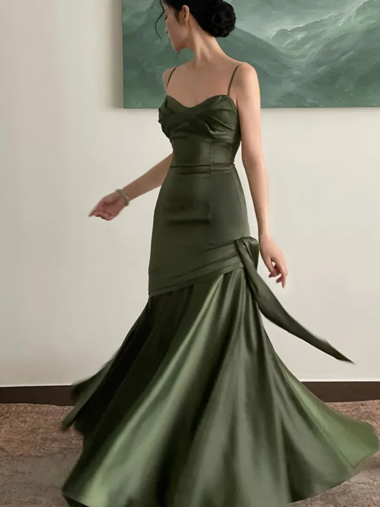 LBSFY -Elegant Chic Sexy Backless French Women's Evening Dresses Sleeveless Strapless Slim Waist Sling Dress Prom Female Clothes New