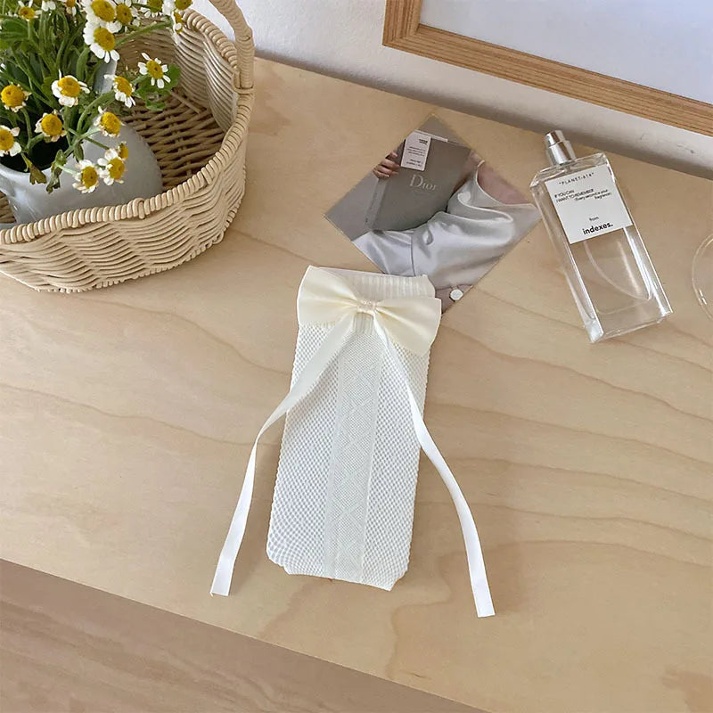 Lbsfy Women's Socks Spring Summer Lolita Socks Thin Calf Sock Sun Tie Sweet Girly Bow Fairy Stockings Bow Stud Sock Lace Sock Fashion