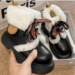 LBSFY  -  Designer Fashion Casual Velvet Ankle Boots for Women Winter Soft-soled Women's Cotton Shoes Fashion Platform Snow Boots Female