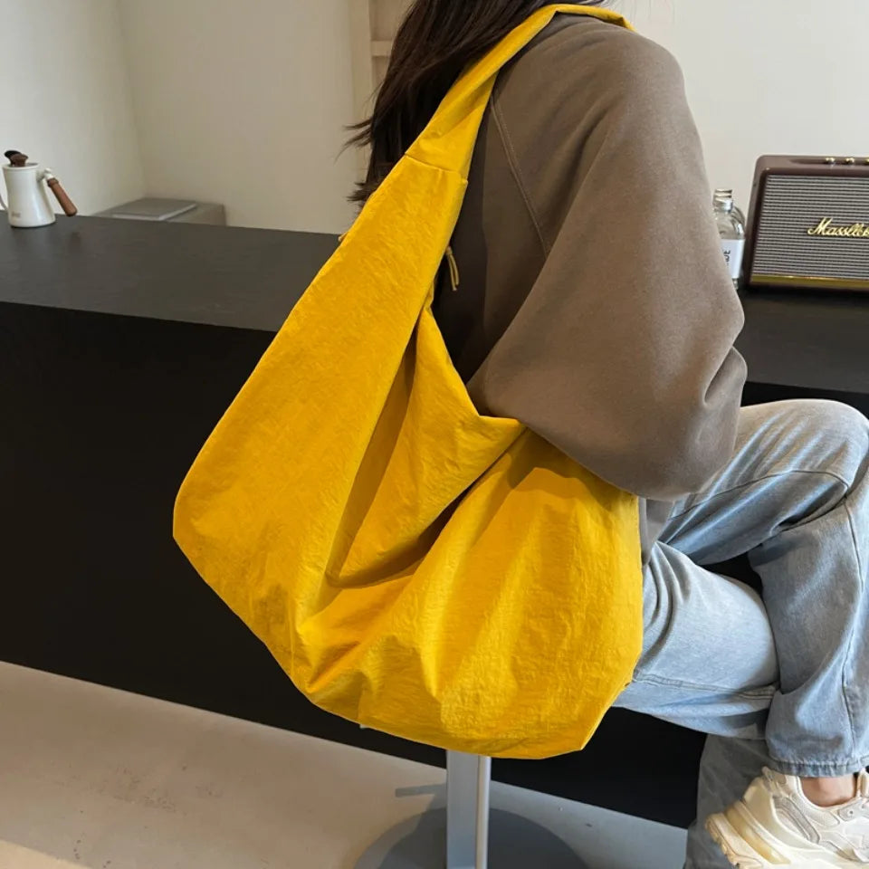 LBSFY -Japanese Fashion Casual Nylon Tote Bag Women 2025 New Style Trend All-match Large Capacity Underarm Bag Commuter Shoulder Bag