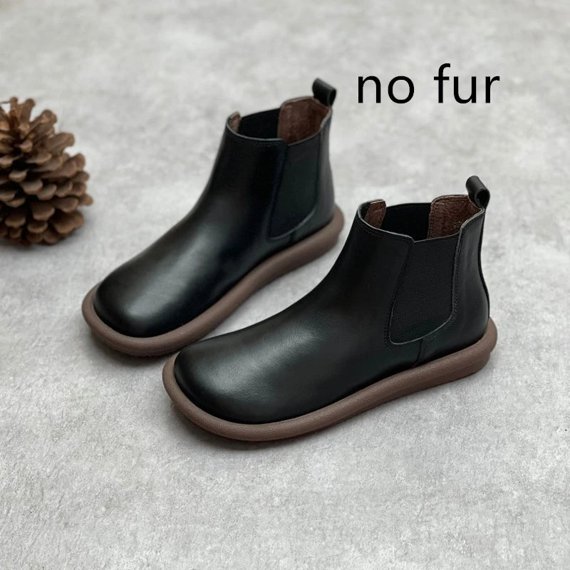LBSFY  -  2024 flat bottom women's chelsea boots anti-slip snow boots women winter warm shoes female boots large size