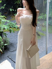 LBSFY -Elegant Slash Neck Stain Mesh Top+Skirt Suits Women Fashion Evening Party Prom A-Line Skirts Female Casual Outfits Two Piece Set