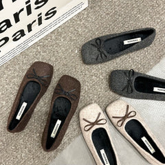 LBSFY -Shallow Female Soft Round Toe Ladies Flats With Shoes Slides Footwear Fashion Butterfly-Knot Women Ballet Flats Dance Shoes