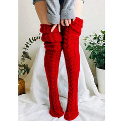 Lbsfy Cute Long Socks Lolita Leg Warmer Knitted Woollen Foot Warmer Stockings Autumn Winter Woman Knee-High Socks Leisure Loose Socks